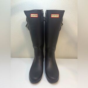 Hunter Tall Rain Boots Navy with Webbed Backstrap Size 7